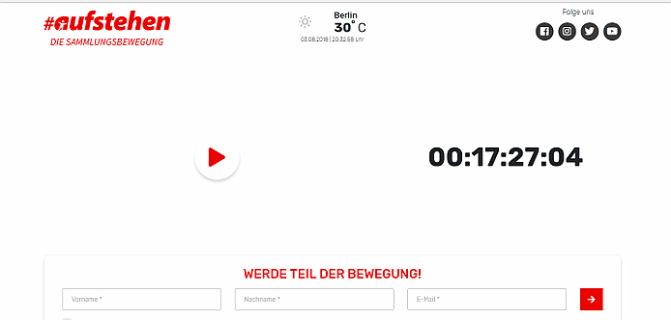 2018-08-06 Aufstehen Startseite Wagenknecht Bewegung