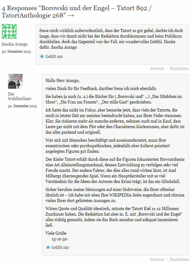 2019-02-21 Tatort 892 Borowski und der Engel Kommentar Sascha Arango