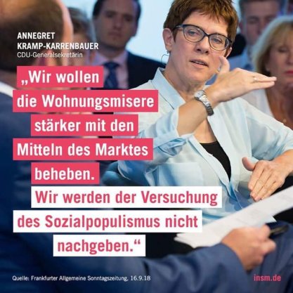 2019-03-06 Annegret Kramp-Karrenbauer Sozialpopulismus der Mieterinnen