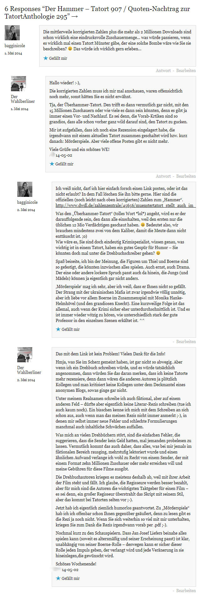 2019-03-28 Tatort 907 Der Hammer Kommentare Nachtrag zur Altrezension üa