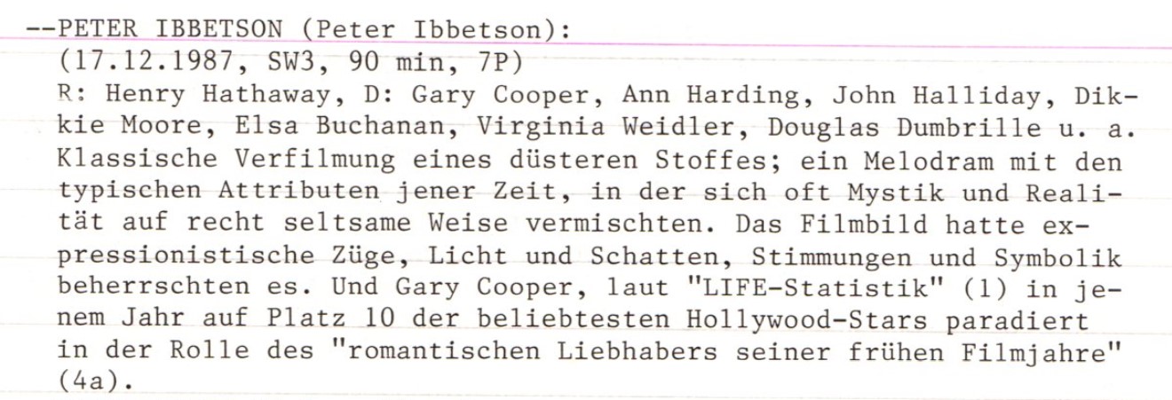 2020-10-22 FF 138 Peter Ibbetson USA 1935 Text