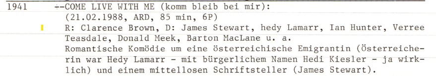 2020-11-06 Komm bleib bei mir Come live with me USA 1941 Text