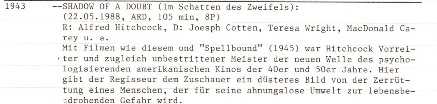 2020-11-21 FF 0230 Im Schatten des Zweifels Shadow of a Doubt USA 1943 Alfred Hitchcock