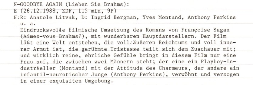 2021-05-07 FF 0466 Lieben Sie Brahms Goodbye Again USA 1961